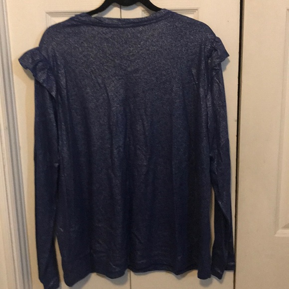 Michael Kors Twilight Blue Shimmer Blouse - Picture 5 of 5